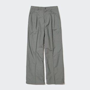 Linen Blend Tucked Wide Pants